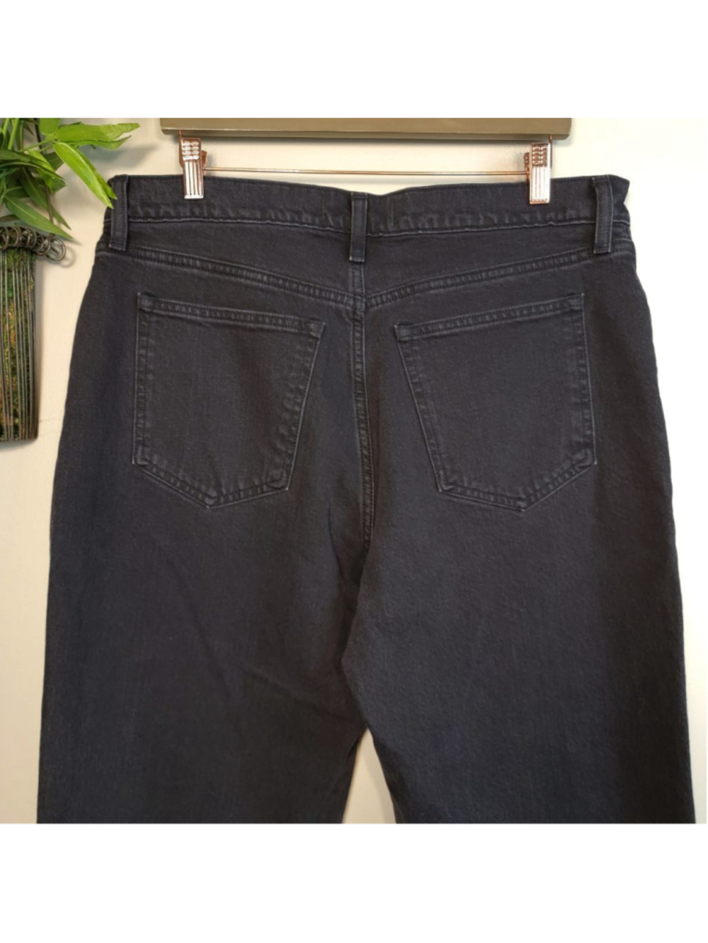 AF 14 Abercrombie & Fitch 90s Relaxed High Rise Straight Jeans Wide Leg Black 32 - Picture 9 of 12